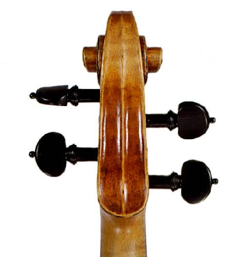 Stradivari 1726 scroll, back